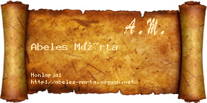 Abeles Márta névjegykártya